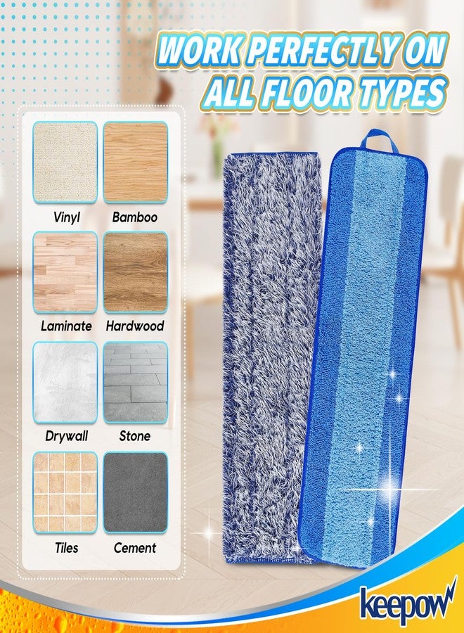 كيباو وسادة تنظيف من الألياف الدقيقة من كيبو مقاس 18 بوصة، وسادات بديلة للممسحة للأرضيات الخشبية، وسادات تنظيف من الألياف الدقيقة للتنظيف اليومي، متوافقة مع ممسحة سويفر الكهربائية، عبوة من 4 قطع - Image 4